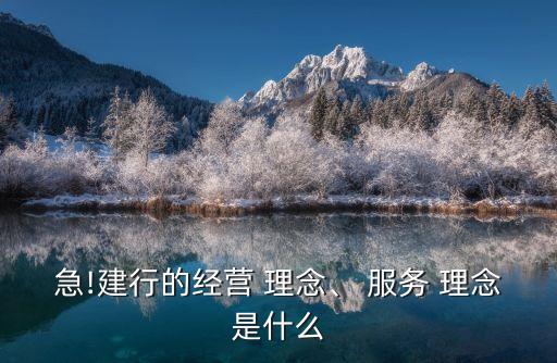 急!建行的經(jīng)營(yíng) 理念、 服務(wù) 理念是什么
