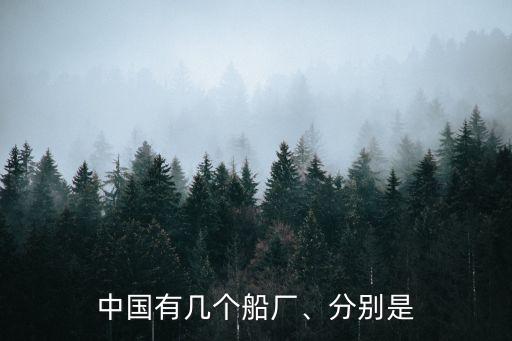 中國(guó)有幾個(gè)船廠、分別是