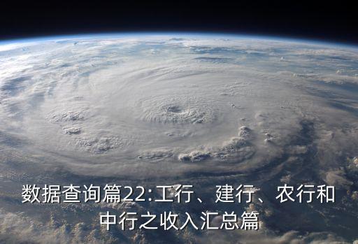 數(shù)據(jù)查詢篇22:工行、建行、農(nóng)行和中行之收入?yún)R總篇
