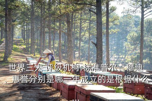 世界三大 評級機(jī)構(gòu):標(biāo)準(zhǔn)普爾、穆迪、惠譽(yù)分別是哪一年成立的是根據(jù)什么...