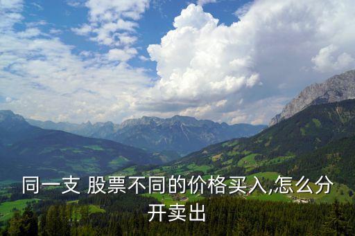 同一支 股票不同的價(jià)格買(mǎi)入,怎么分開(kāi)賣(mài)出