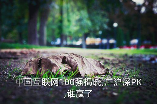 中國互聯(lián)網100強揭曉,廣滬深PK,誰贏了