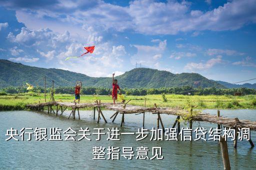 央行銀監(jiān)會關于進一步加強信貸結(jié)構調(diào)整指導意見