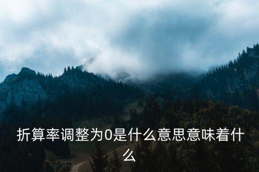  折算率調整為0是什么意思意味著什么