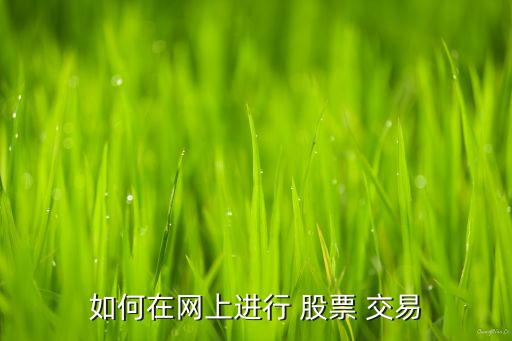 如何在網上進行 股票 交易