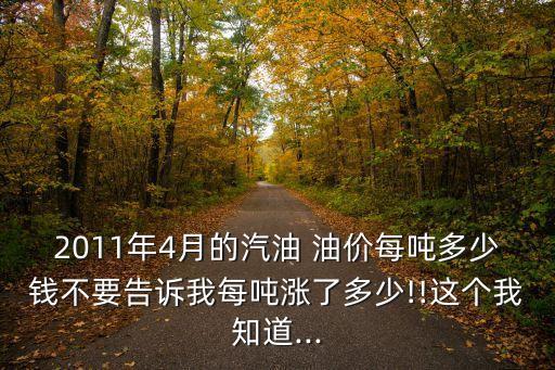 2011年4月的汽油 油價(jià)每噸多少錢(qián)不要告訴我每噸漲了多少!!這個(gè)我知道...