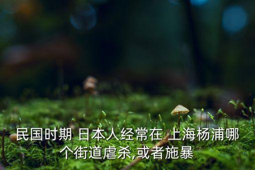 民國時(shí)期 日本人經(jīng)常在 上海楊浦哪個(gè)街道虐殺,或者施暴