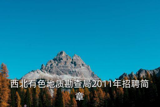 西北有色地質勘查局2011年招聘簡章