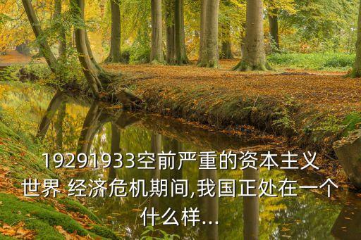 19291933空前嚴(yán)重的資本主義世界 經(jīng)濟(jì)危機期間,我國正處在一個什么樣...