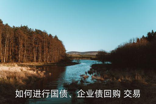 如何進(jìn)行國債、企業(yè)債回購 交易