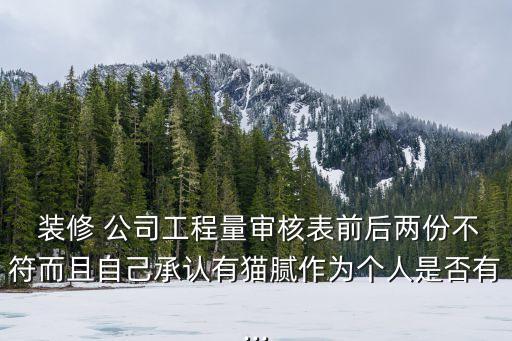  裝修 公司工程量審核表前后兩份不符而且自己承認(rèn)有貓膩?zhàn)鳛閭€人是否有...