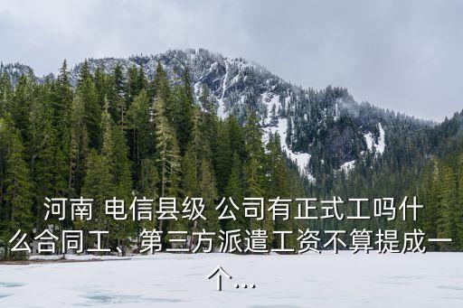  河南 電信縣級 公司有正式工嗎什么合同工、第三方派遣工資不算提成一個...