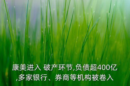 康美進(jìn)入 破產(chǎn)環(huán)節(jié),負(fù)債超400億,多家銀行、券商等機(jī)構(gòu)被卷入
