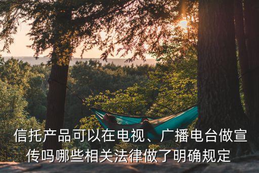  信托產(chǎn)品可以在電視、廣播電臺(tái)做宣傳嗎哪些相關(guān)法律做了明確規(guī)定