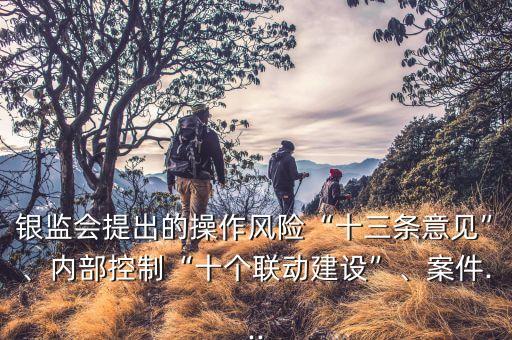 銀監(jiān)會提出的操作風(fēng)險(xiǎn)“十三條意見”、內(nèi)部控制“十個(gè)聯(lián)動建設(shè)”、案件...