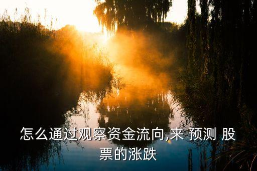 怎么通過(guò)觀察資金流向,來(lái) 預(yù)測(cè) 股票的漲跌