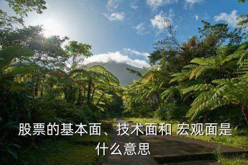  股票的基本面、技術(shù)面和 宏觀面是什么意思