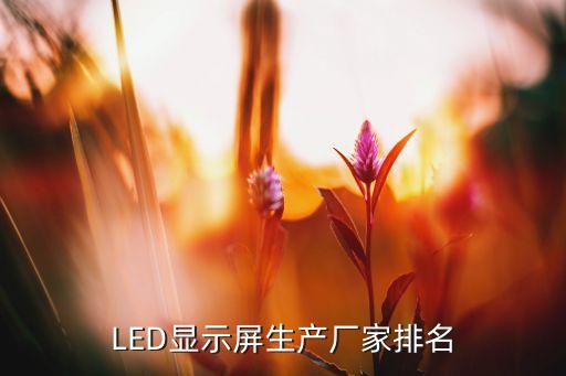 LED顯示屏生產廠家排名