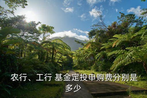  農(nóng)行、工行 基金定投申購(gòu)費(fèi)分別是多少