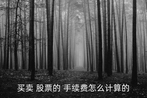 買賣 股票的 手續(xù)費怎么計算的