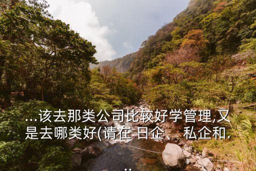...該去那類公司比較好學(xué)管理,又是去哪類好(請(qǐng)?jiān)?日企、 私企和...
