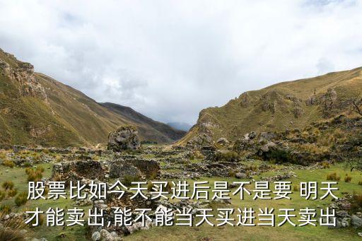  股票比如今天買(mǎi)進(jìn)后是不是要 明天才能賣(mài)出,能不能當(dāng)天買(mǎi)進(jìn)當(dāng)天賣(mài)出