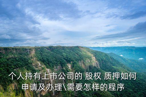 個(gè)人持有上市公司的 股權(quán) 質(zhì)押如何申請及辦理\需要怎樣的程序