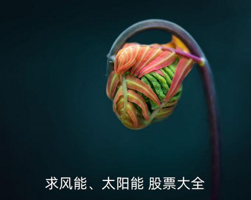 求風(fēng)能、太陽(yáng)能 股票大全