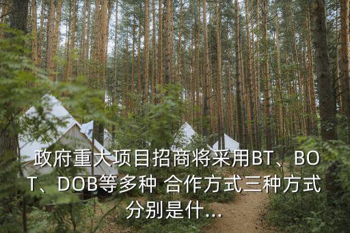  政府重大項(xiàng)目招商將采用BT、BOT、DOB等多種 合作方式三種方式分別是什...