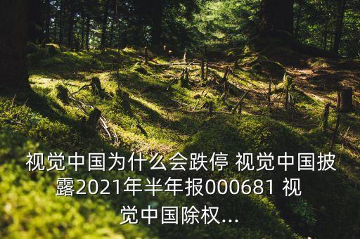  視覺中國為什么會(huì)跌停 視覺中國披露2021年半年報(bào)000681 視覺中國除權(quán)...