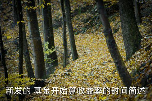 新發(fā)的 基金開(kāi)始算收益率的時(shí)間簡(jiǎn)述