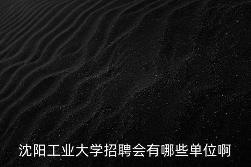 沈陽(yáng)工業(yè)大學(xué)招聘會(huì)有哪些單位啊