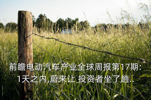 前瞻電動(dòng)汽車(chē)產(chǎn)業(yè)全球周報(bào)第17期:1天之內(nèi),蔚來(lái)讓 投資者坐了趟...