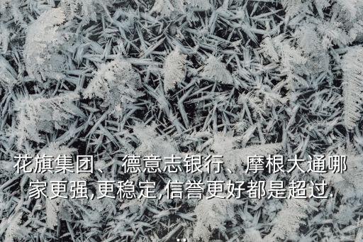 花旗集團、 德意志銀行、摩根大通哪家更強,更穩(wěn)定,信譽更好都是超過...