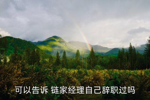 可以告訴 鏈家經(jīng)理自己辭職過嗎