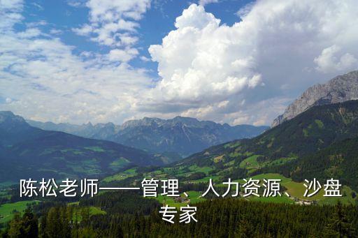  陳松老師——管理、人力資源、沙盤專家