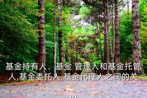 基金持有人、基金 管理人和基金托管人,基金委托人,基金代理人之間的關(guān)...
