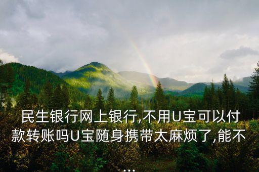  民生銀行網(wǎng)上銀行,不用U寶可以付款轉賬嗎U寶隨身攜帶太麻煩了,能不...