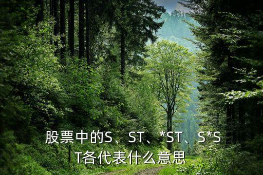  股票中的S、ST、*ST、S*ST各代表什么意思