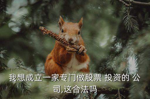 我想成立一家專門(mén)做股票 投資的 公司,這合法嗎